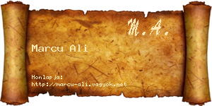 Marcu Ali névjegykártya